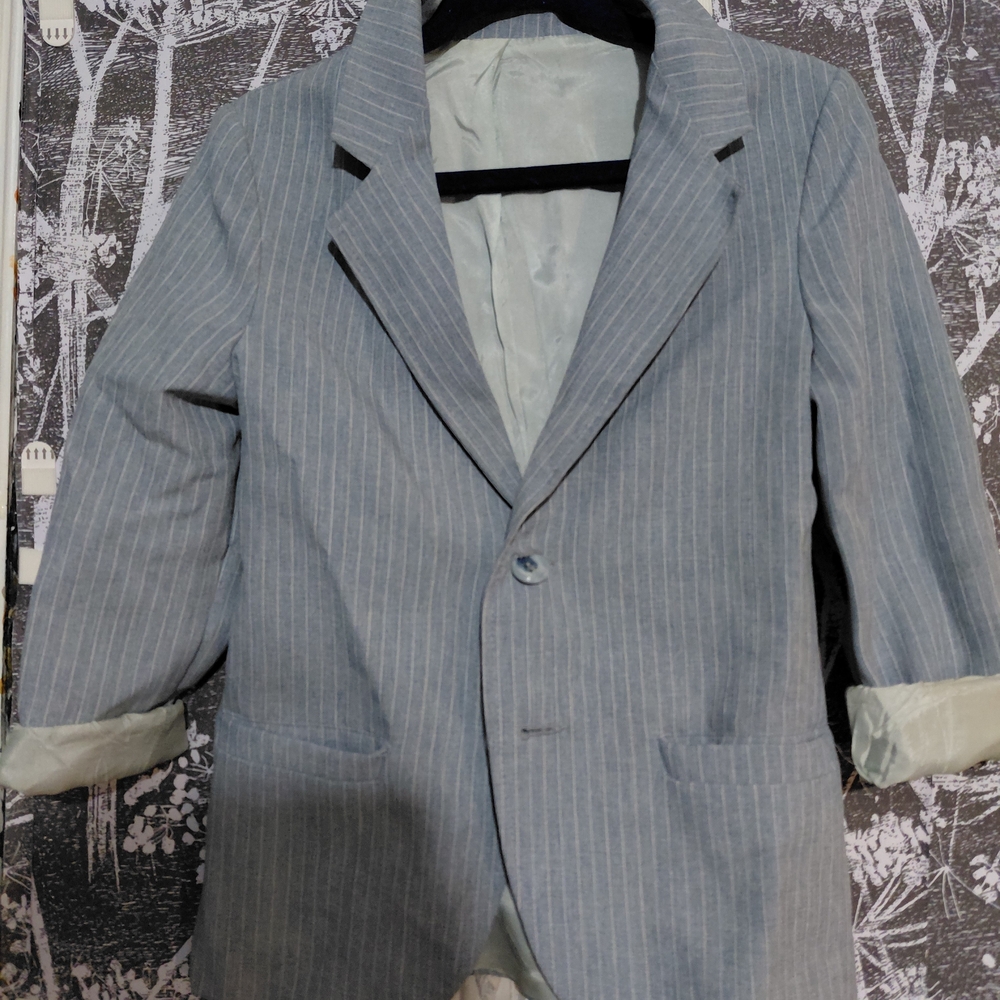 Men's Gray Pinstripe Blazer